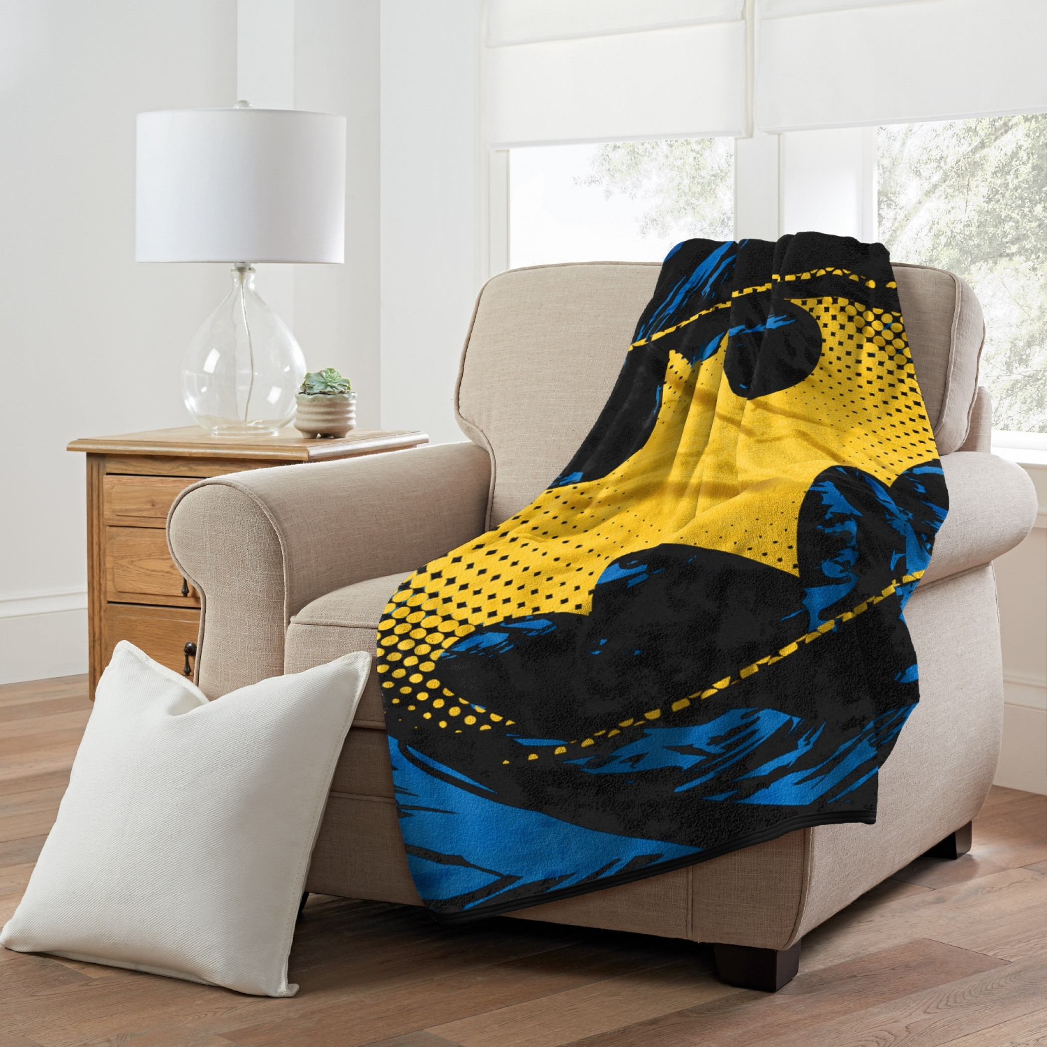 Batman Yellow Symbol Throw Blanket